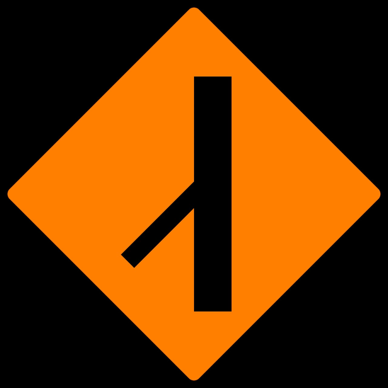 WK-035 - Tráfico que se incorpora por la izquierda (Obras) señal de tráfico