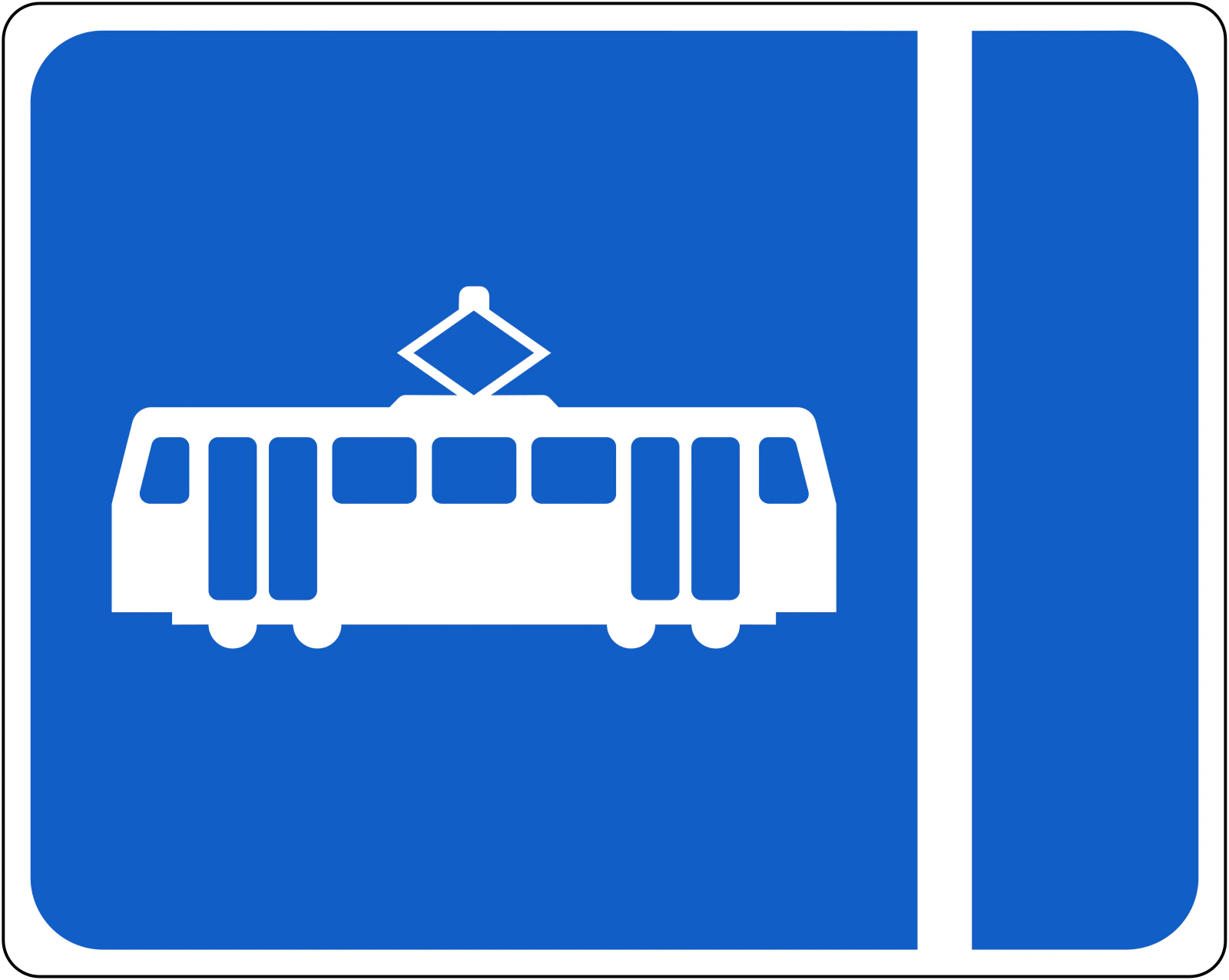 RUS-036 - Panneau routier Voie de tramway côté approche