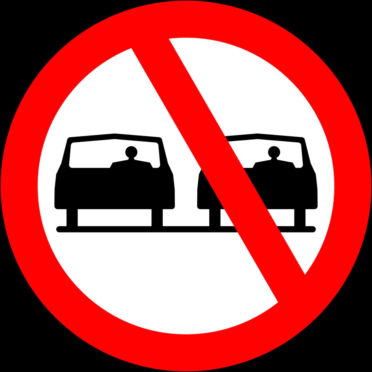 RUS-014 - Prohibido adelantar señal de tráfico