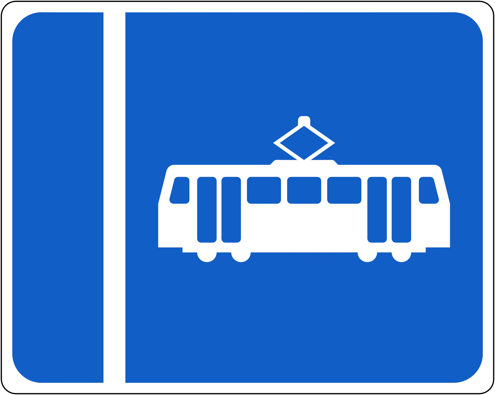 RUS-037 - Pas Czołgowy Tramwajowy znak drogowy
