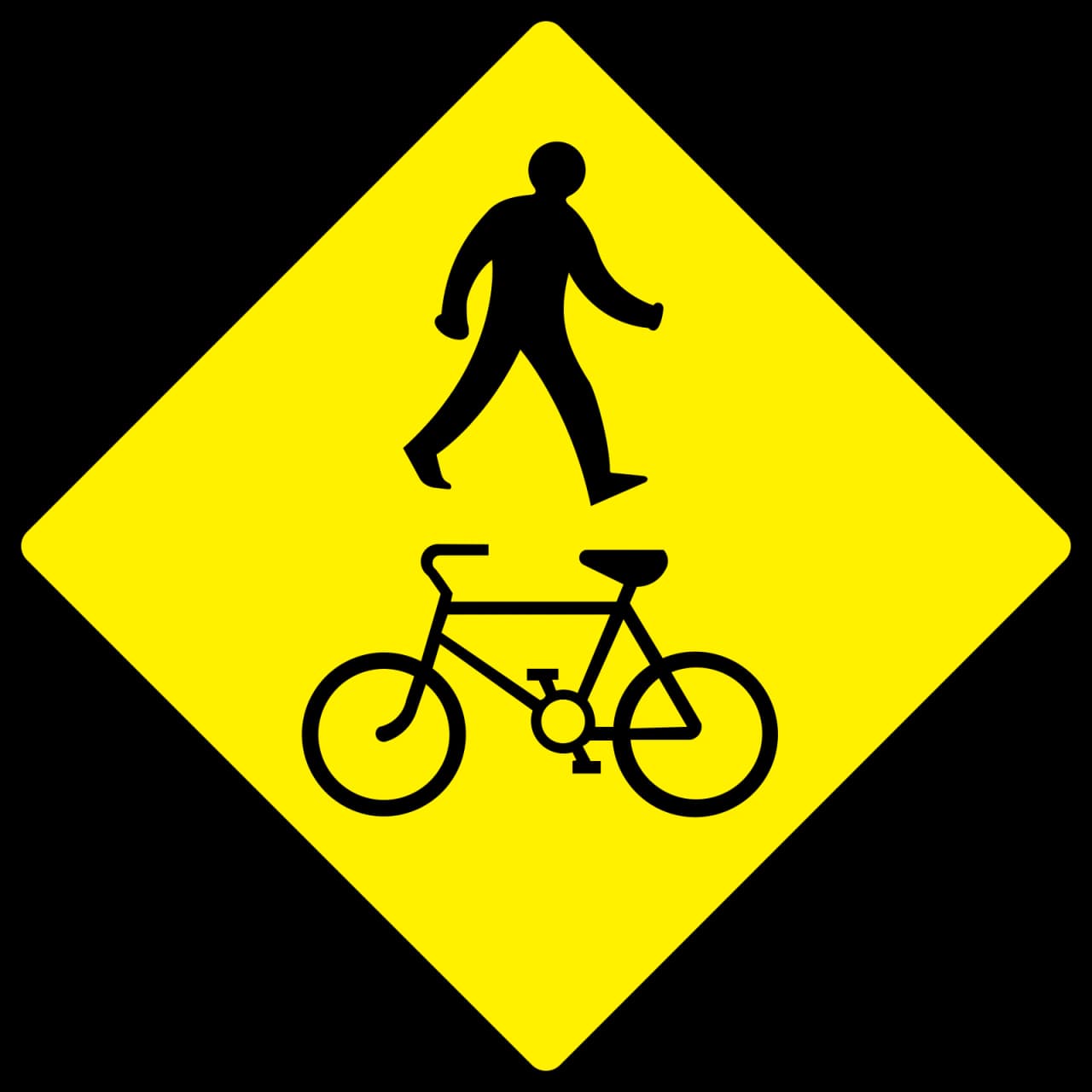 W-146 - Cruce de peatones/ciclistas señal de tráfico