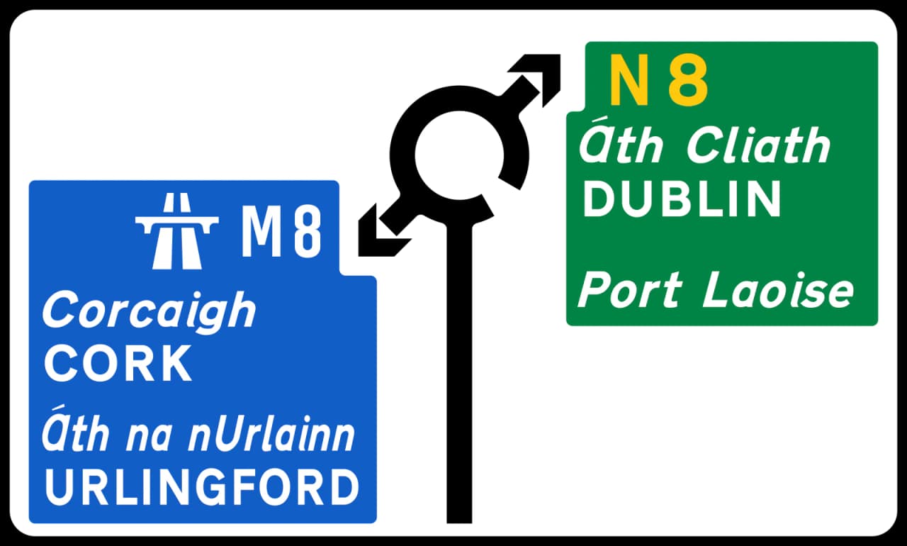 DIR-003 - Map Type Advance Direction Sign (roundabout) road sign
