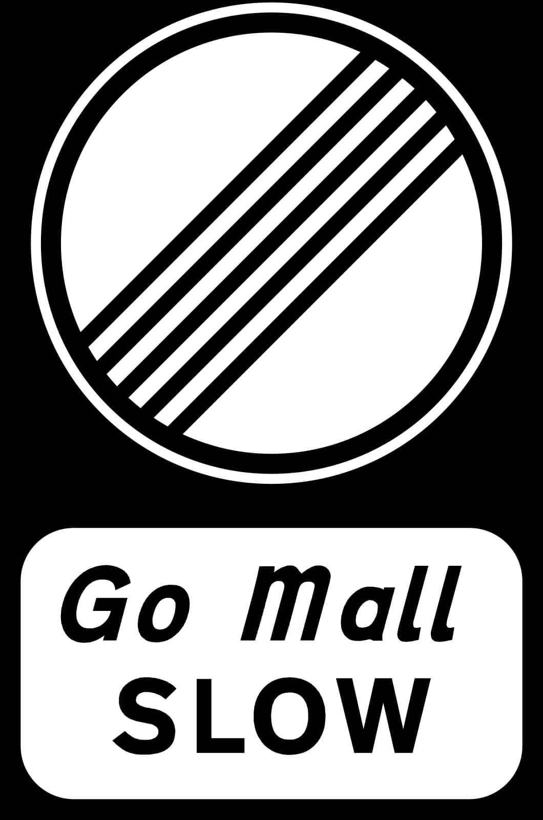 RUS-042A-P-080 - Panneau routier Limitation de vitesse en zone rurale avec panneau Go Mall/SLOW