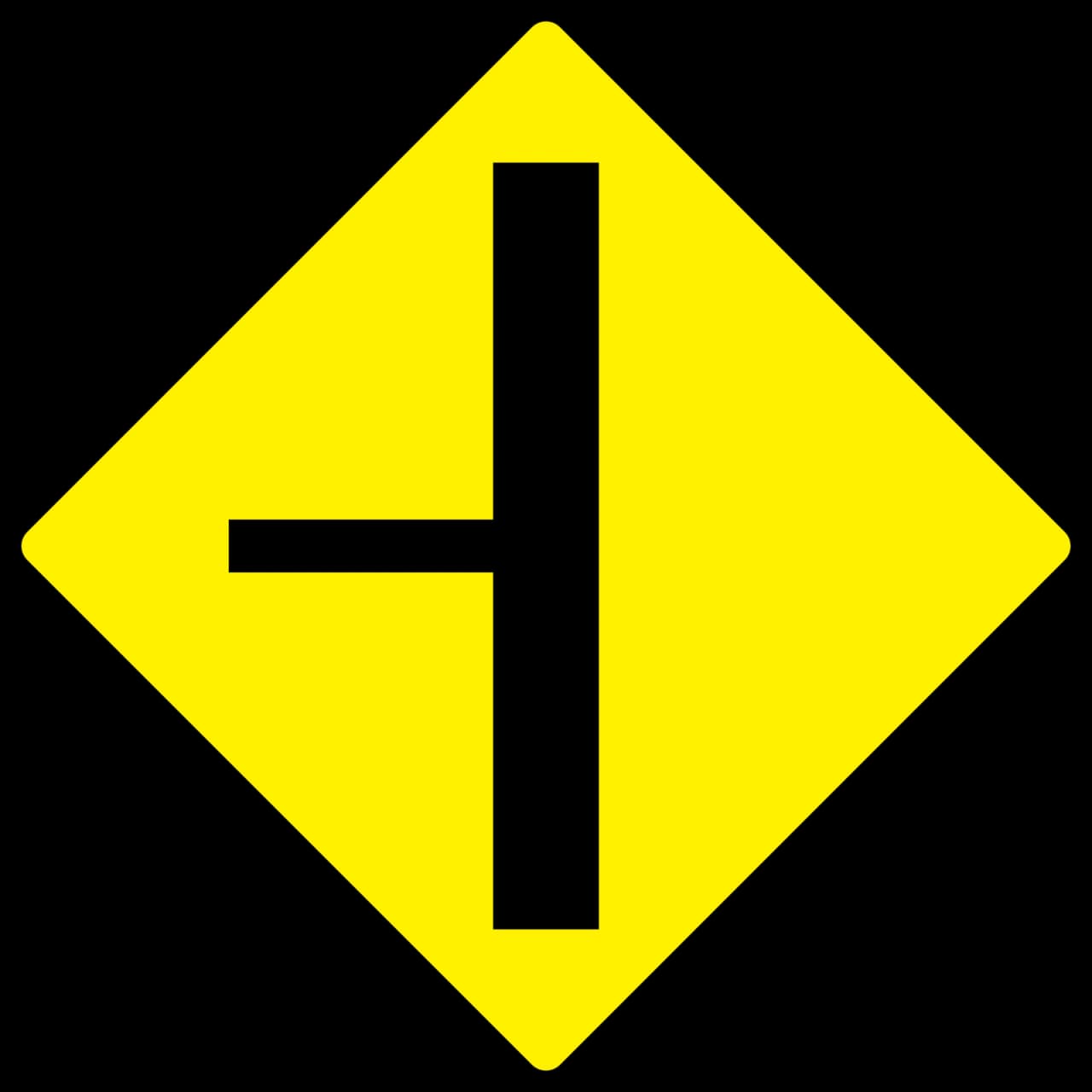 W-002L - Panneau routier Bifurcation - Gauche