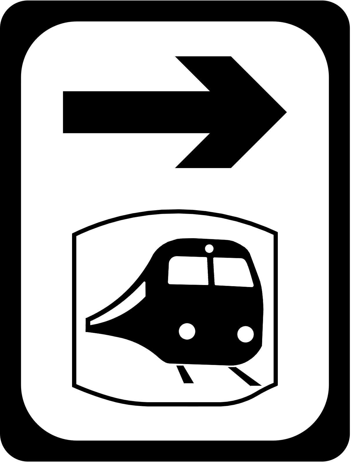 F-232R - Richtungsanzeiger für Bahnhöfe Verkehrsschild