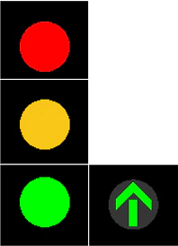 RTS-003 - Semáforo de 4 fases con flecha verde para seguir recto señal de tráfico