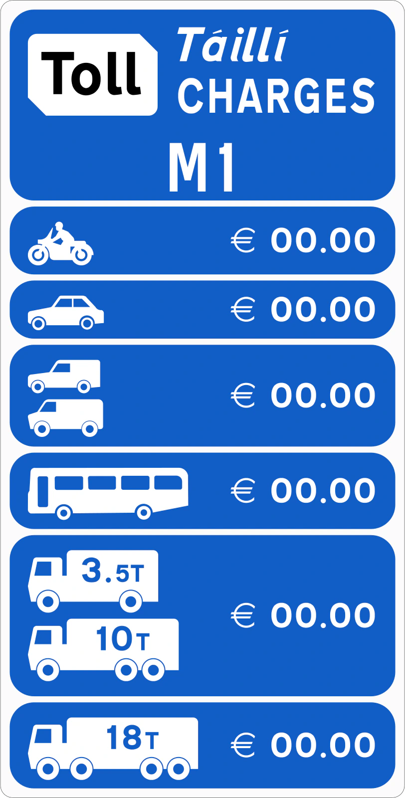 INFO-064 - Schild für Mautgebühr Verkehrsschild