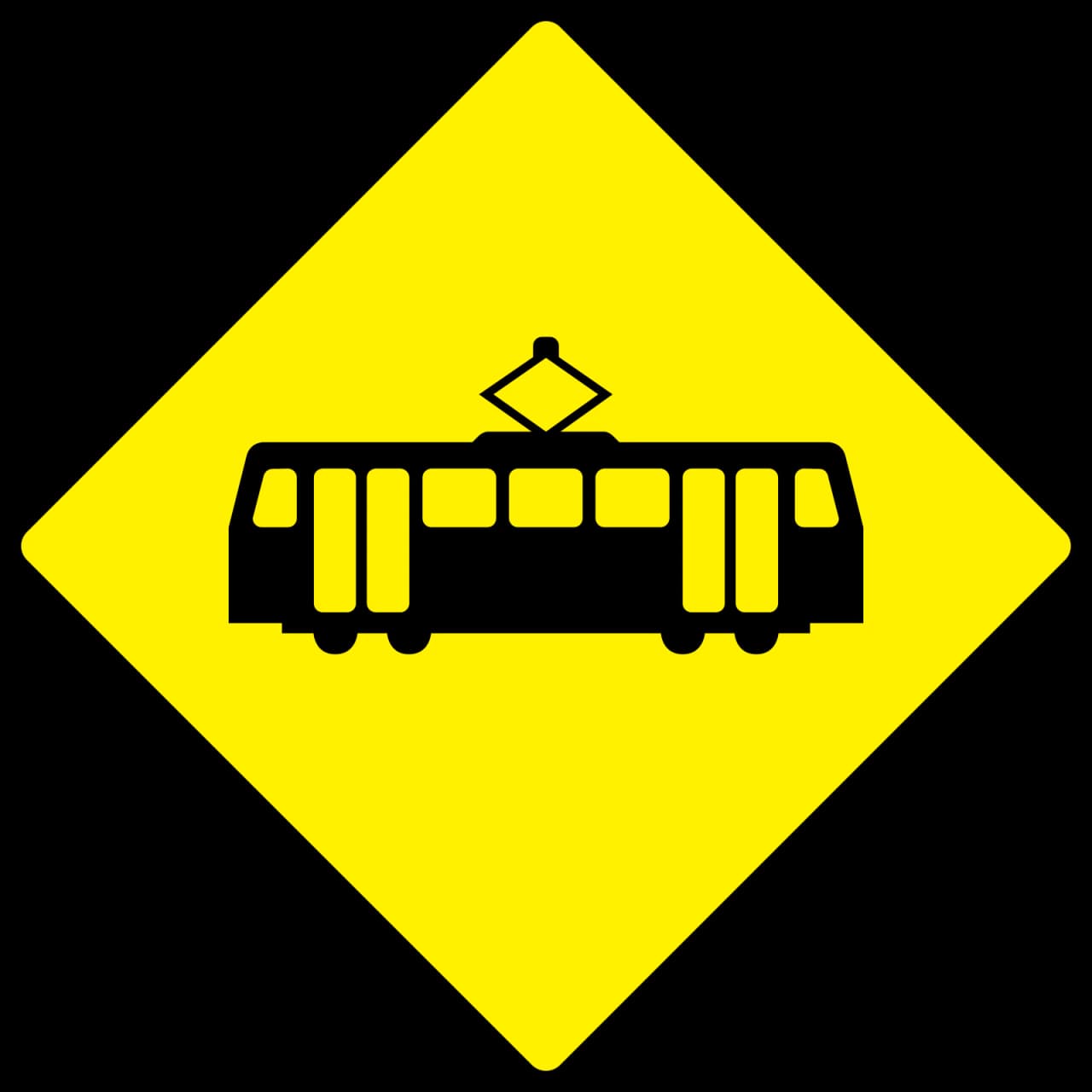 W-124 - Cruce de Tranvías señal de tráfico