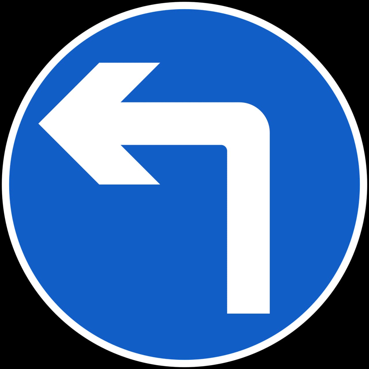 RUS-007 - Turn Left Ahead road sign