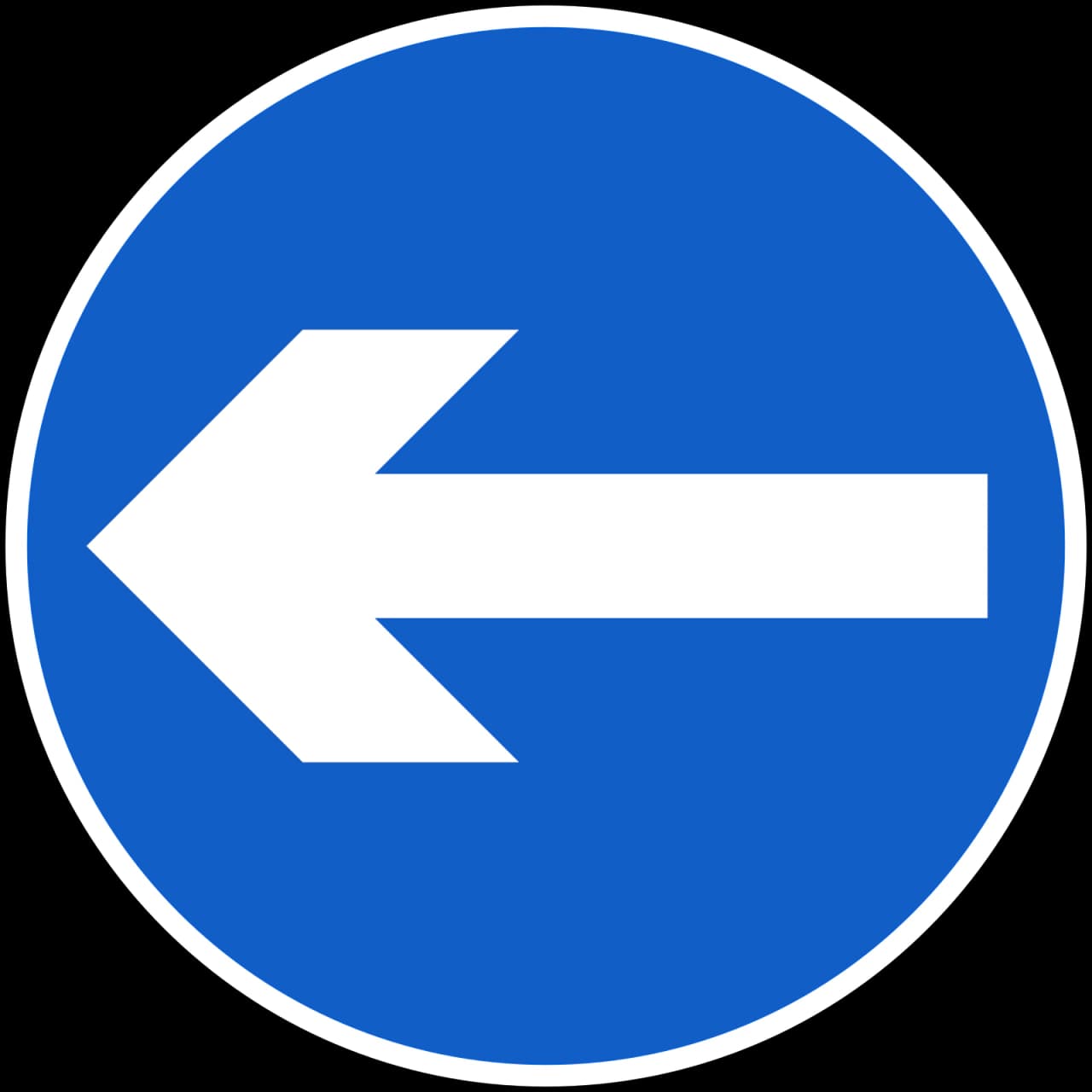 RUS-006 - Turn Left road sign
