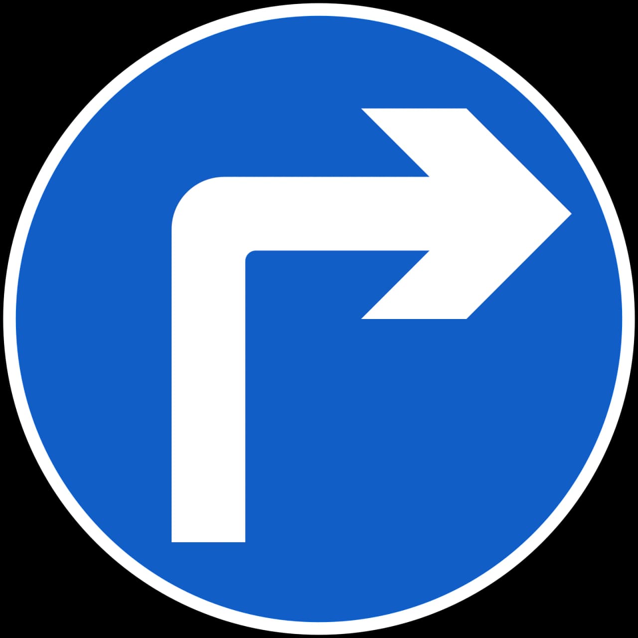 RUS-008 - Turn Right Ahead road sign