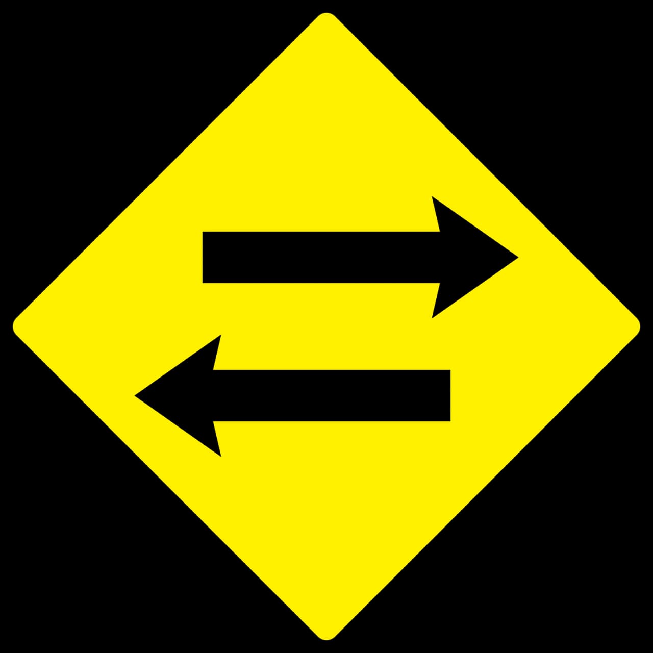 W-081 - Cruce de Tráfico Bidireccional señal de tráfico