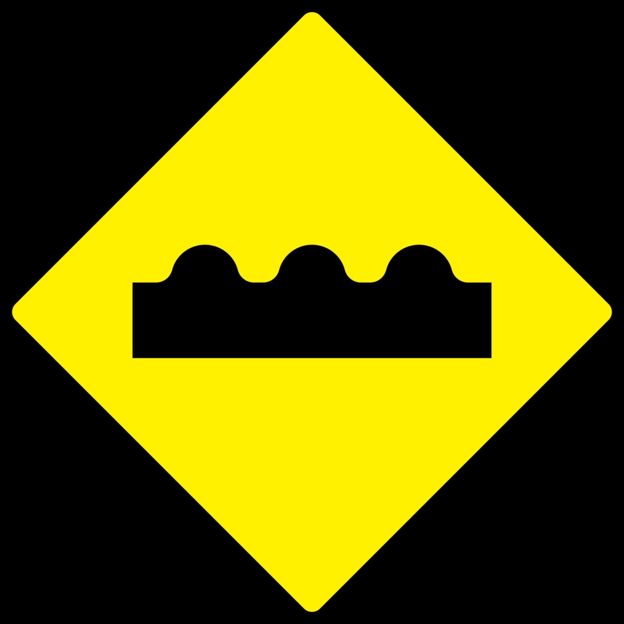 W-133 - Carretera Desigual señal de tráfico
