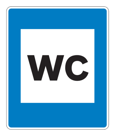 768.21 - Public Toilet road sign