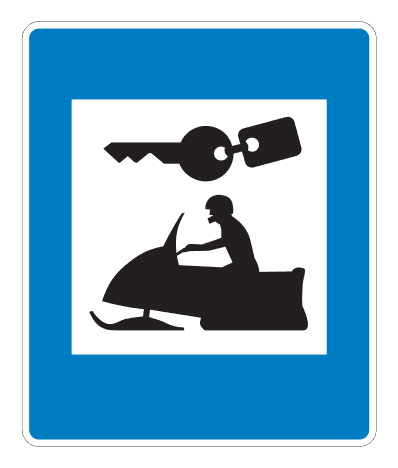 E07.61 - Snowmobiles For Rent road sign