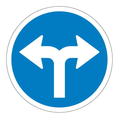 402.8 - Pass Either Side road sign