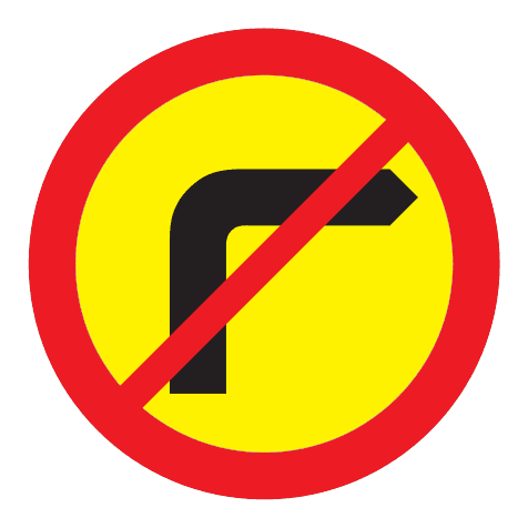 330.1 - Turn Prohibited road sign