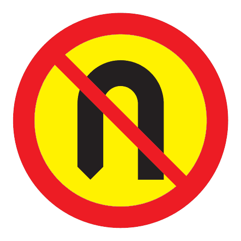 332 - U-turn Prohibited road sign