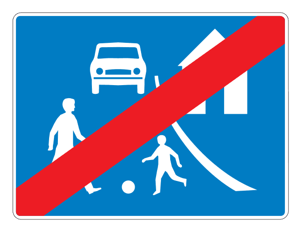 542 - End Of Living Street road sign