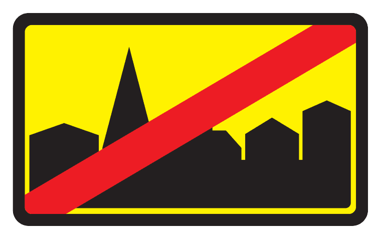 546 - End Of Built-up Area road sign