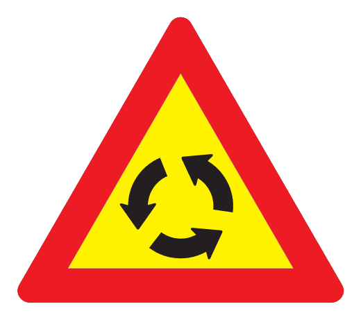 126 - Roundabout Ahead road sign