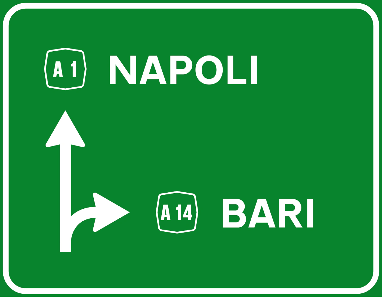 II.235 - Directions on a motorway road sign