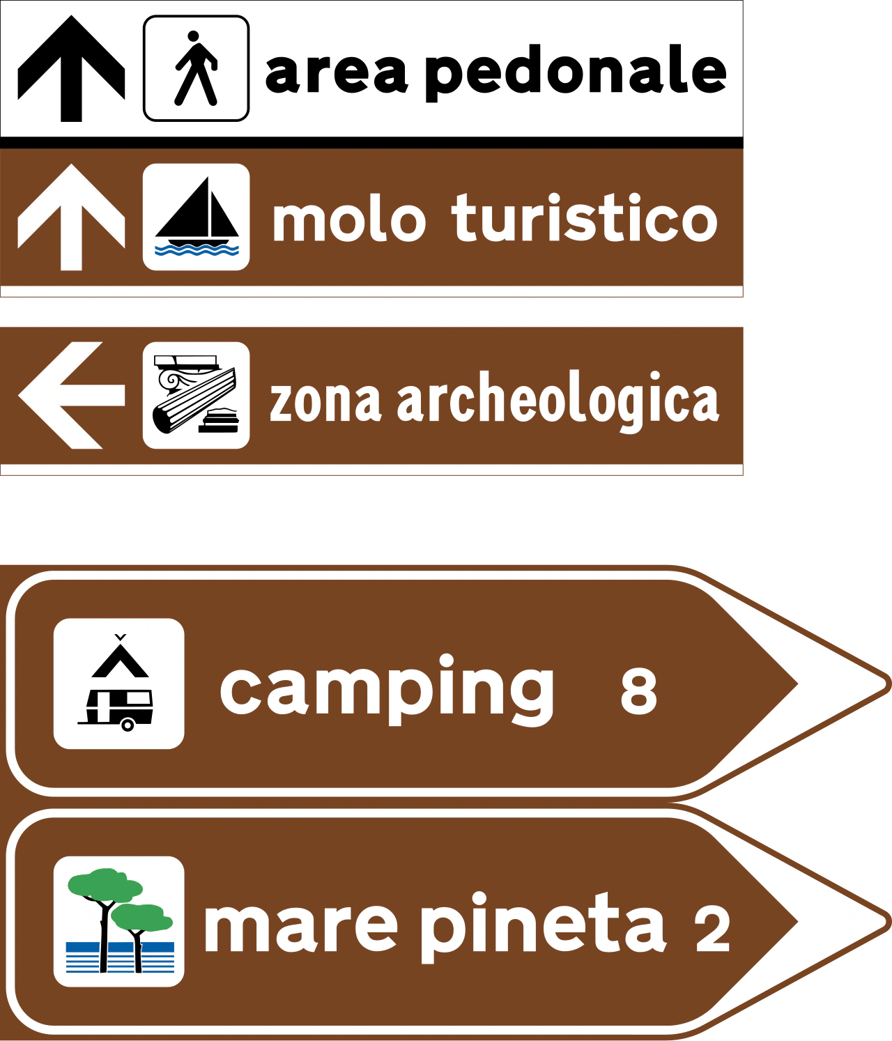 II.294 - Segnale stradale Indicazioni per destinazioni turistiche