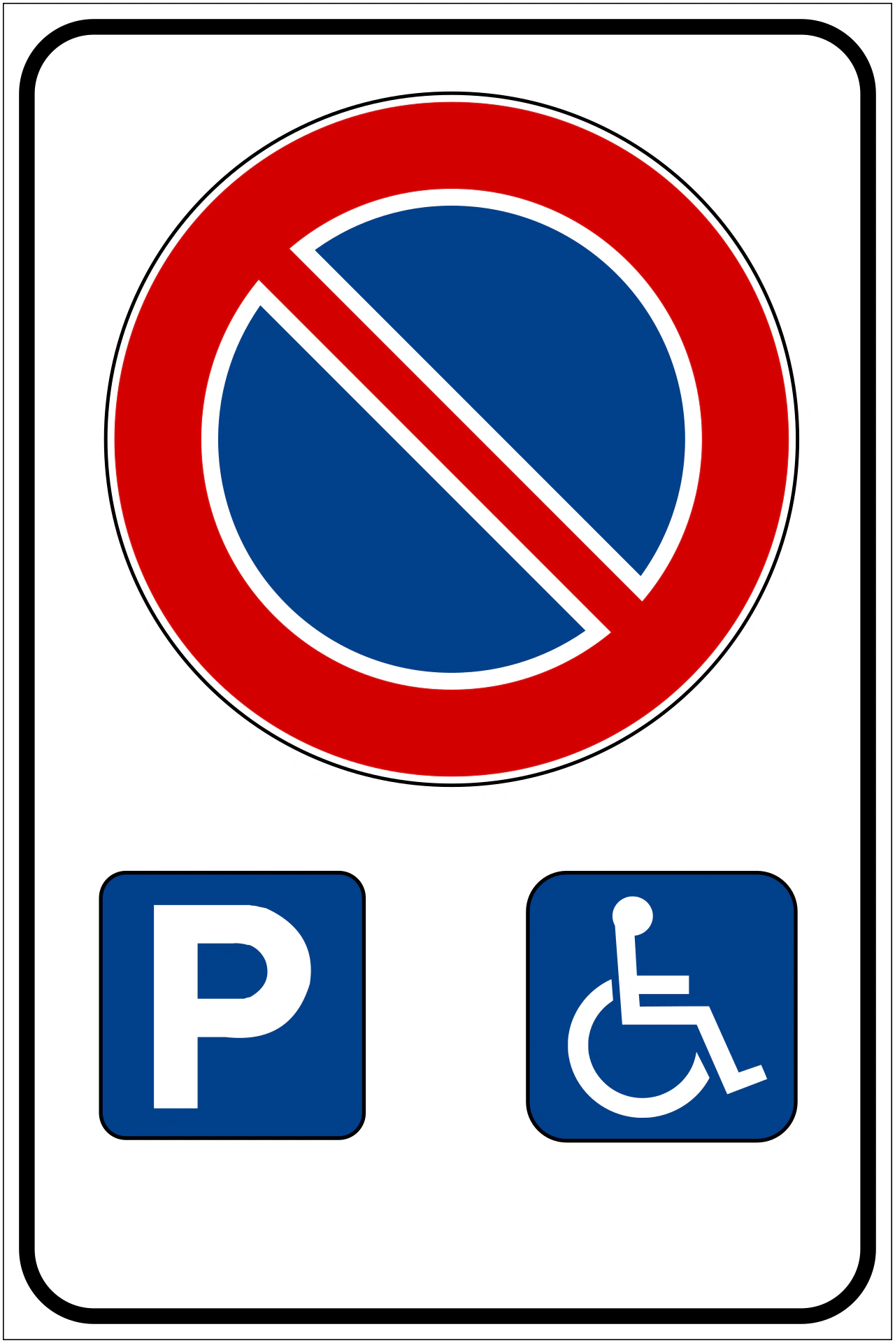 II.79-a - Miejsce parkingowe zarezerwowane dla pojazdów osób niepełnosprawnych. Do parkowania osobistego można używać z numerem odznaki znak drogowy