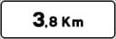 Distance (in kilometres) road sign from Italy