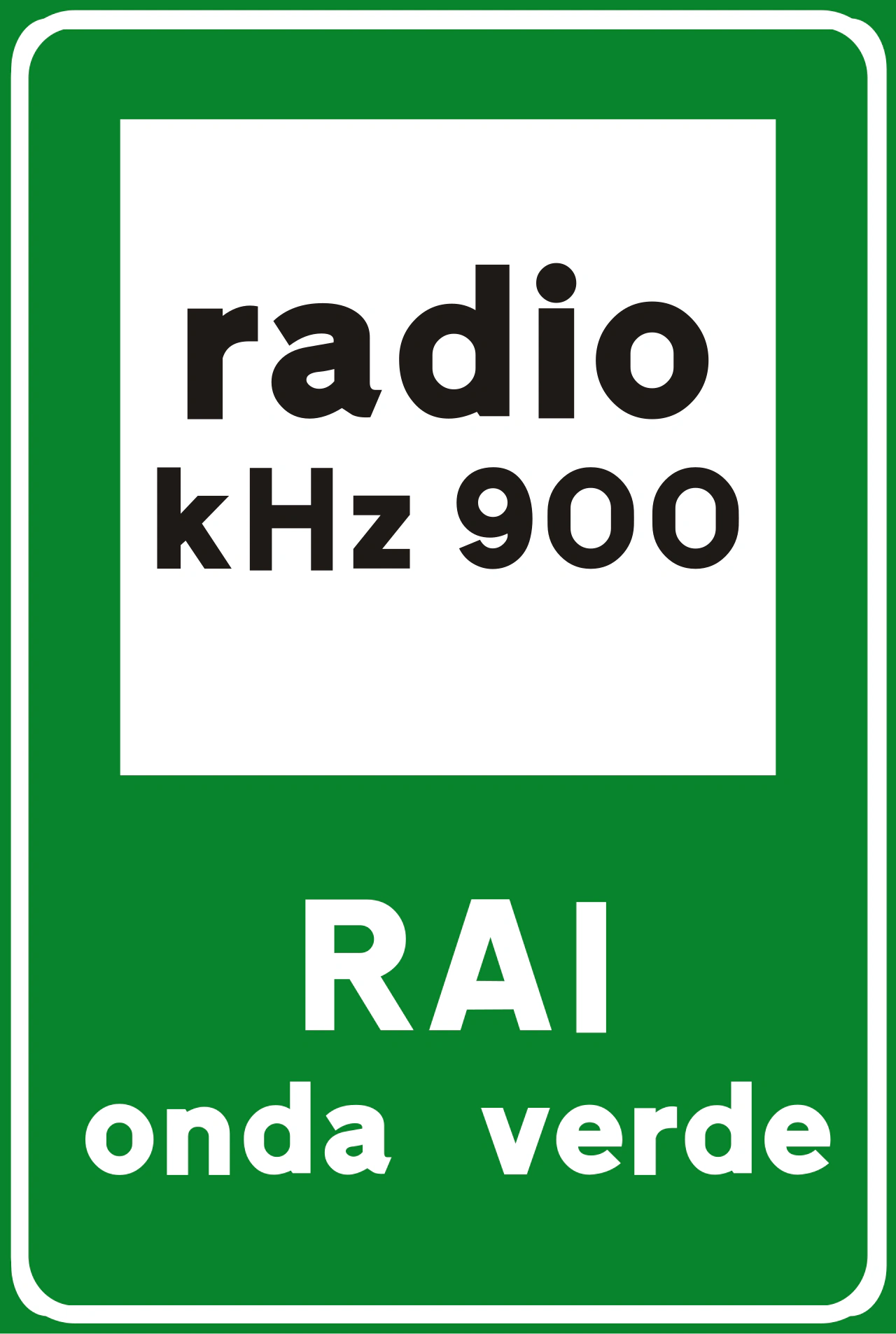 IT-I-119 - Segnale stradale Informazioni radio locali. Lo sfondo è blu su strade diverse dall'autostrada