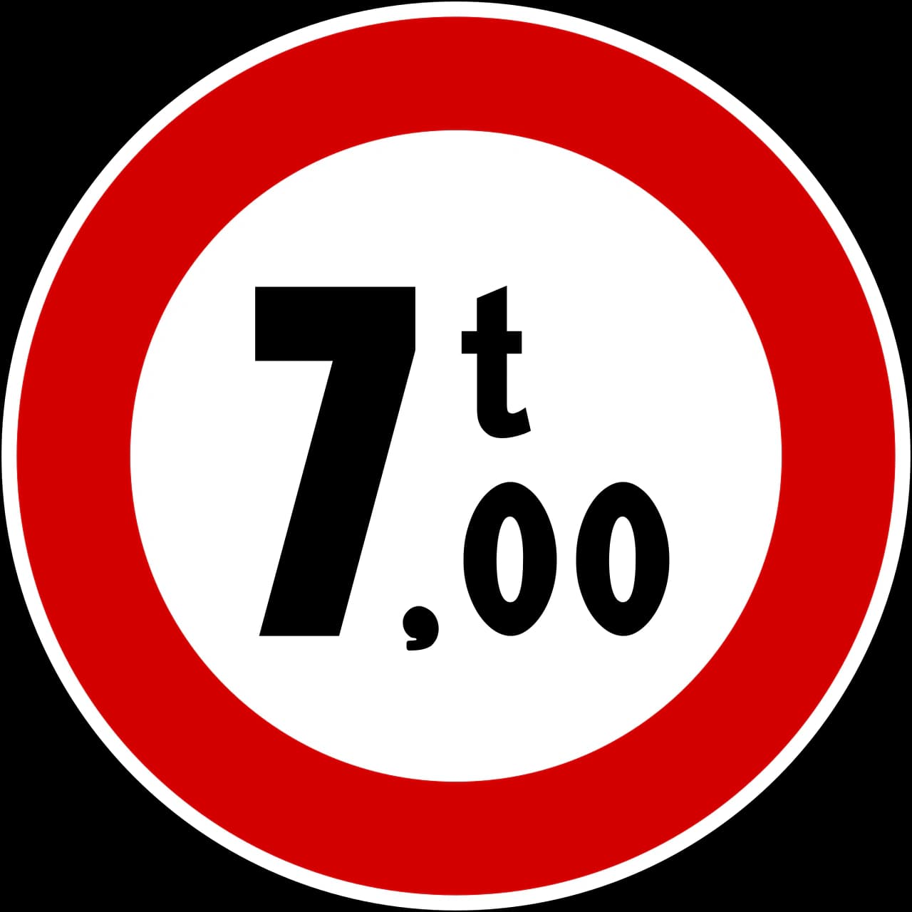 II.68 - Maksymalna waga w tonach znak drogowy