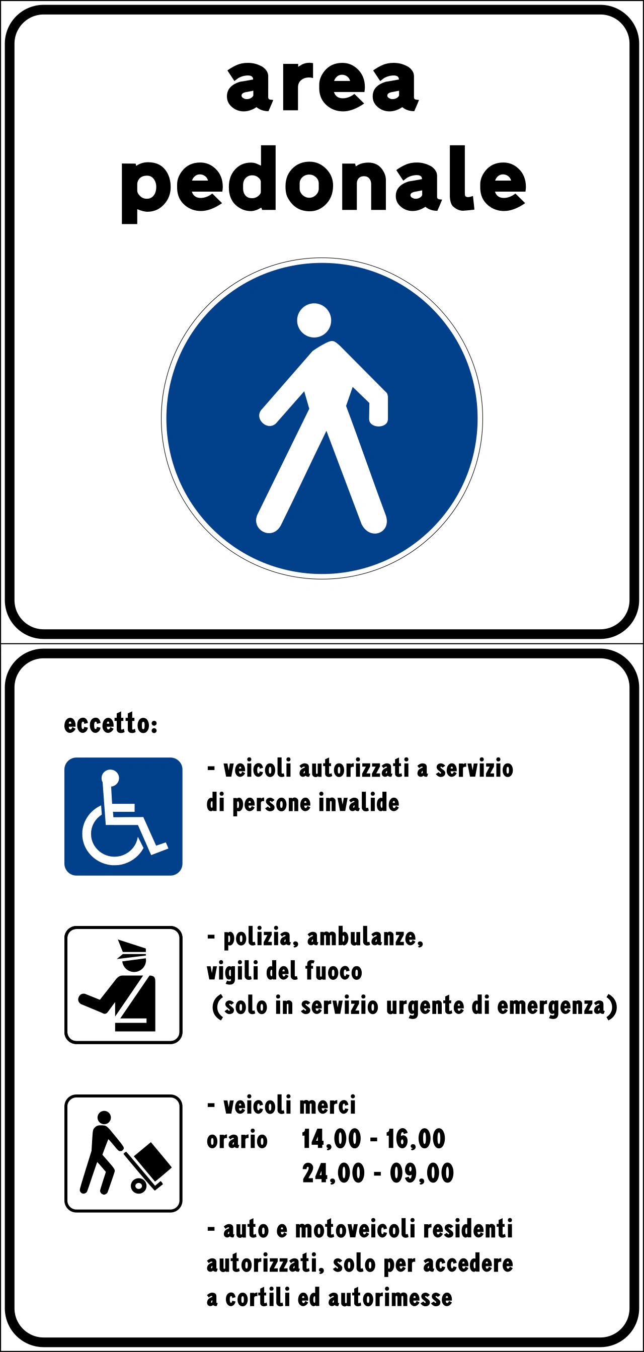 II.320 - Segnale stradale Zona pedonale