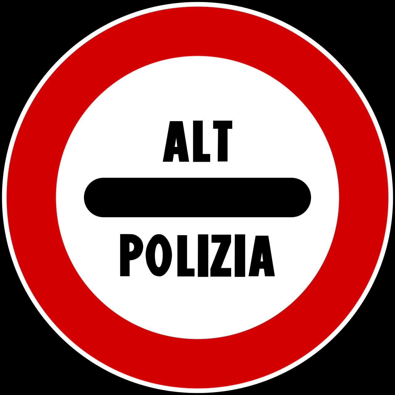 IT-M-18 - Segnale stradale Stop, Blocco Stradale di Polizia