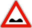 Uneven road road sign from Italy