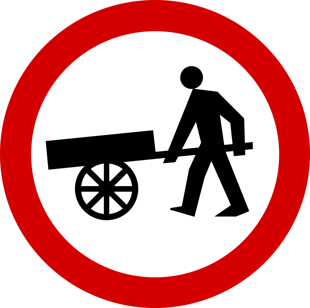 B-12 - No Handcarts road sign