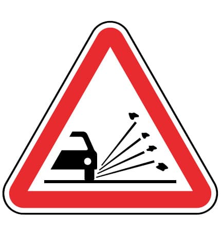 A6 - A6 - Projecção de gravilha (Projecção de gravilha) road sign