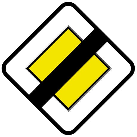 B4 - B4 - Koniec drogi z pierwszeństwem znak drogowy