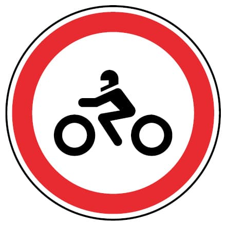 C3e - C3e - Motosikletlere Giriş Yasaktır (Trânsito proibido a motociclos simples) trafik işareti