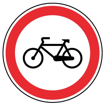 C3g - C3g - Ruch zabroniony dla rowerzystów (Ruch zabroniony dla rowerzystów) znak drogowy