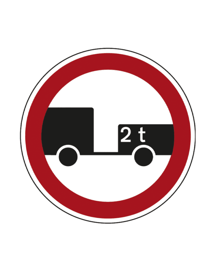 C3o - Znak C3o - Zakaz wjazdu pojazdów z przyczepą dwuosiową lub wieloosiową znak drogowy