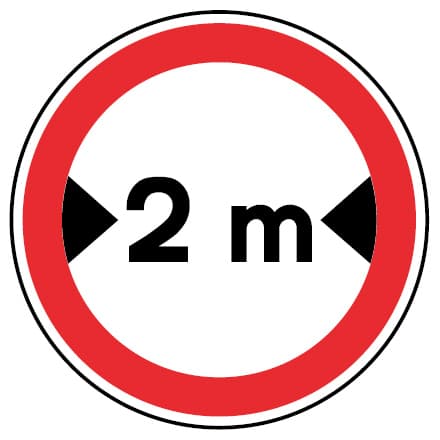 C8 - Znak C8 - Zakaz ruchu pojazdów szerszych niż .. m znak drogowy