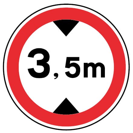 C9 - C9 - Prohibido el tráfico a vehículos de altura superior a .. m señal de tráfico