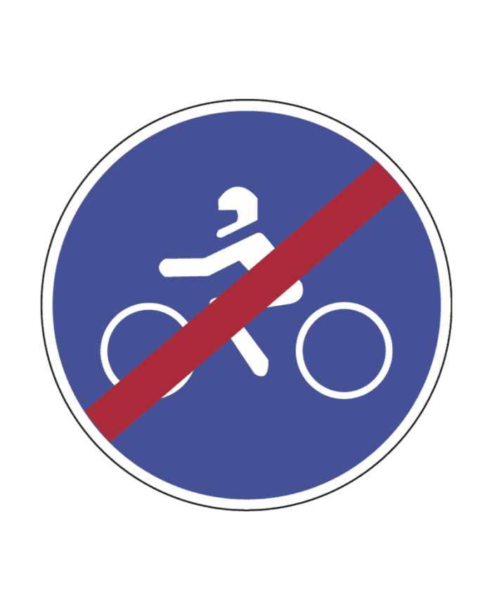 D11c - D11c - Fin del carril obligatorio para motocicletas señal de tráfico
