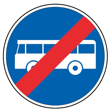 D12 - D12 - Fin del carril reservado a vehículos de transporte público (Fin del carril reservado a vehículos de transporte público) señal de tráfico