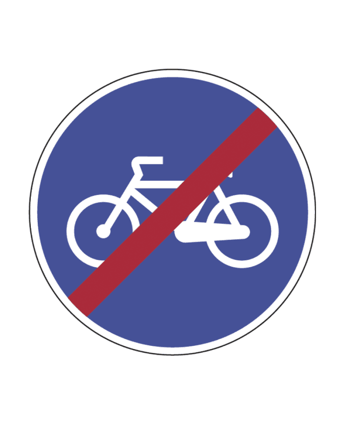 D13a - D13a - Fin del carril obligatorio para ciclistas (Fin del carril obligatorio para ciclistas) señal de tráfico