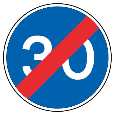 D14 - D14 - Fim da obrigação de transitar à velocidade mínima de .. km/h (Fim da obrigação de transitar à velocidade mínima de .. km/h) road sign
