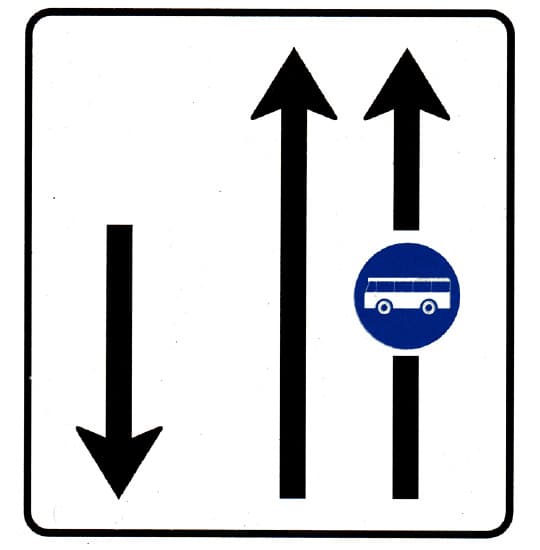 F2 - F2 - Toplu Taşıma Araçları İçin Ayrılmış Yol (Toplu Taşıma Araçları İçin Ayrılmış Yol) trafik işareti