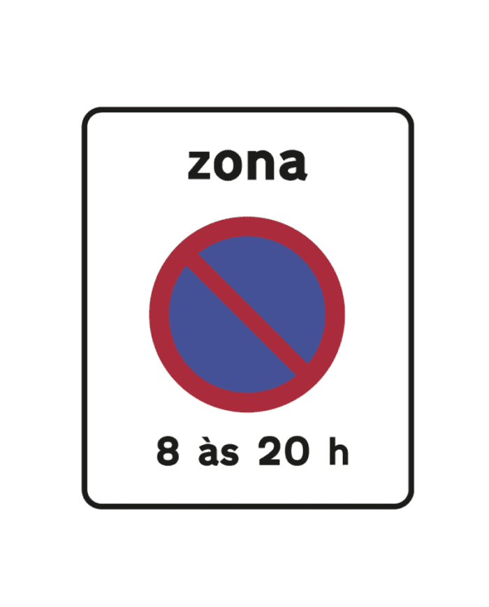 G2b - G2b - Verboden parkeerzone (Zona de estacionamento proibido) verkeersbord