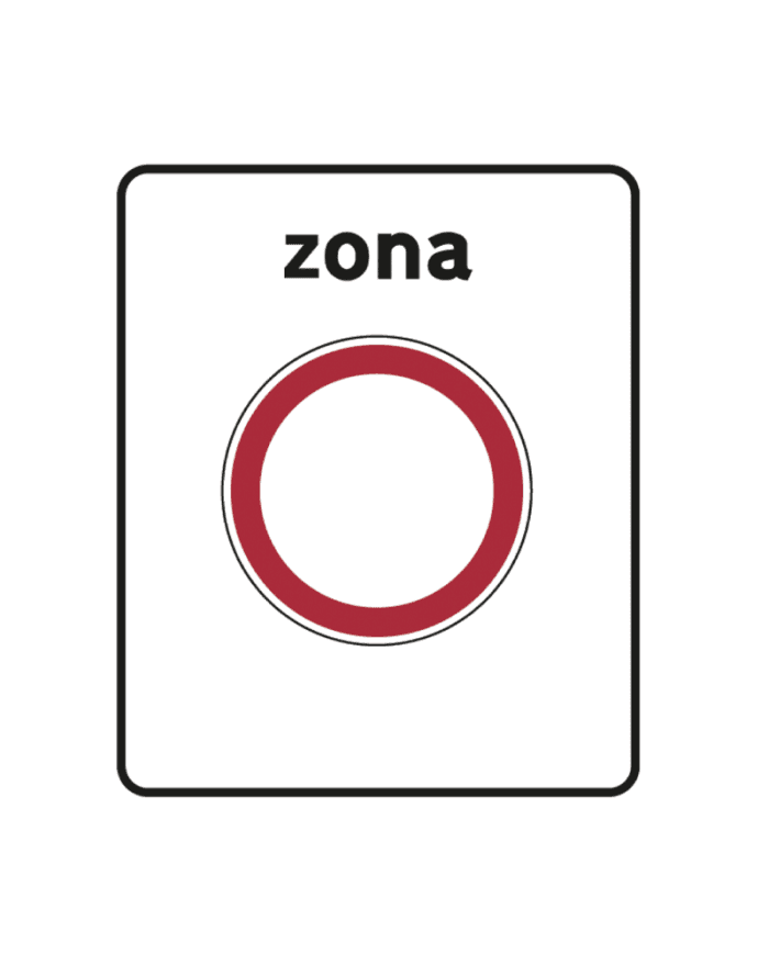 G5a - G5a - Zona de trânsito proibido (Zona de tráfico prohibido) señal de tráfico