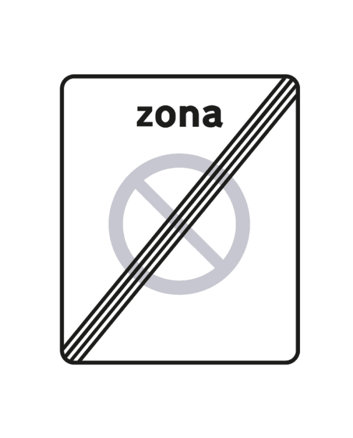 G7a - G7a - Fin de zona de parada y estacionamiento prohibidos señal de tráfico